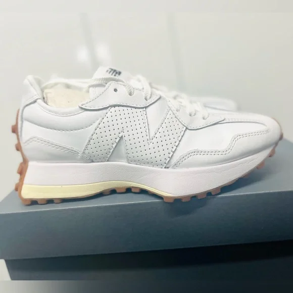 New Balance 327 Leather Women Sneakers Shoes White size 5.5 NEW #WS327LS - Picture 10 of 15